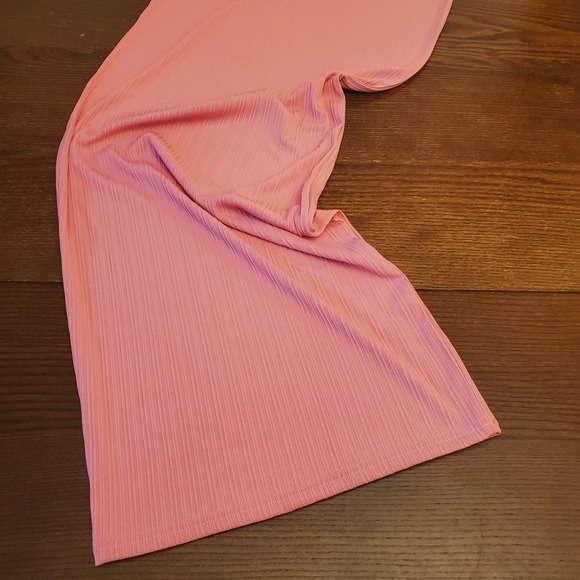 Women Maxi Dress Size M Pink Knit Long Sleeve Bodycon Stretch Stylish‎ Pullover - Picture 13 of 16
